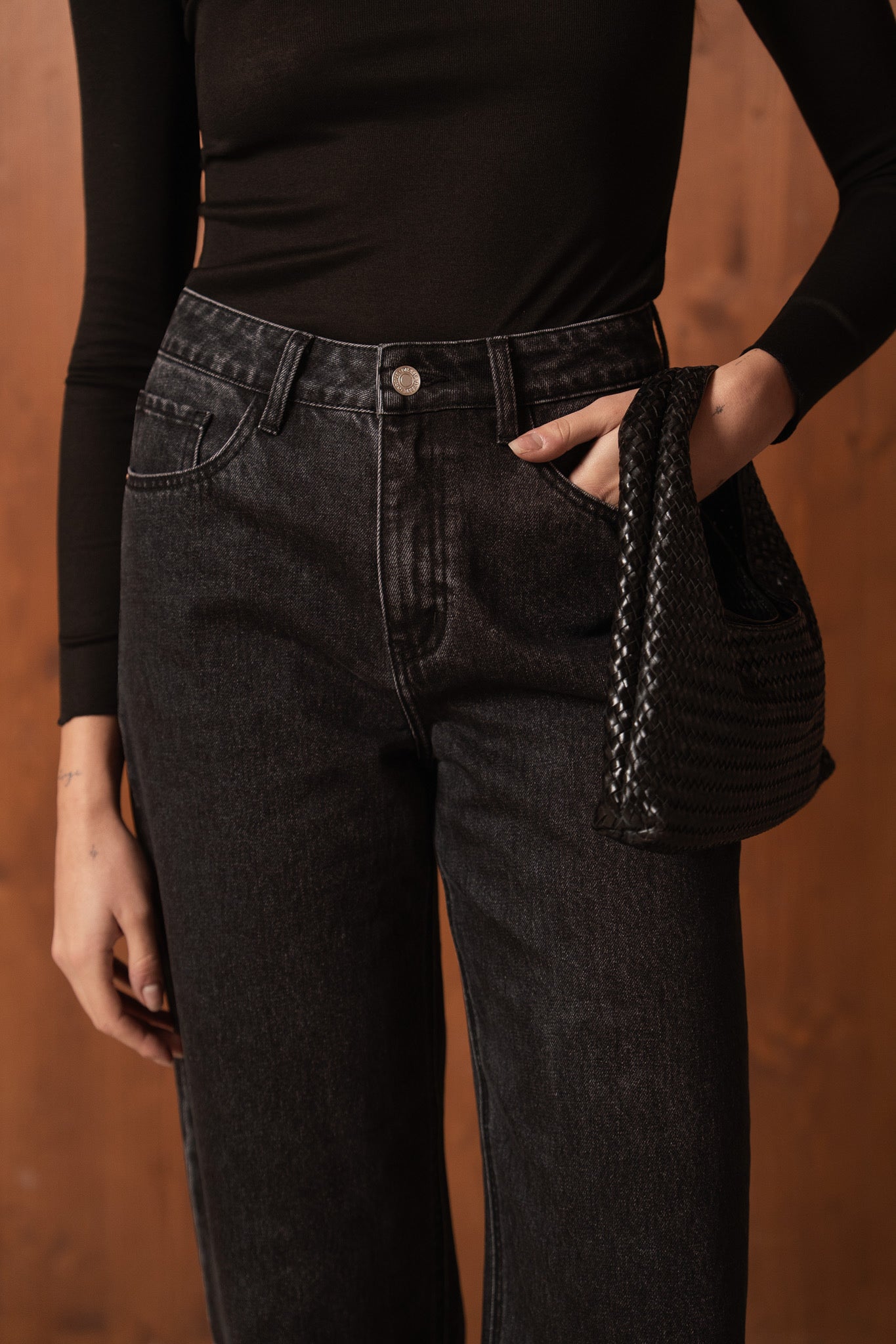 Jean Bony Barrel- Denim gris foncé