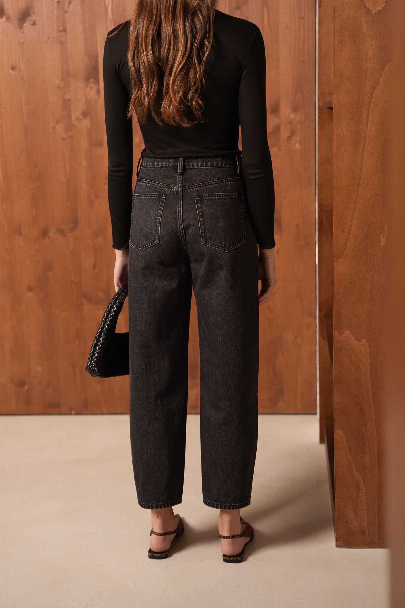 Jean Bony Barrel- Denim gris foncé