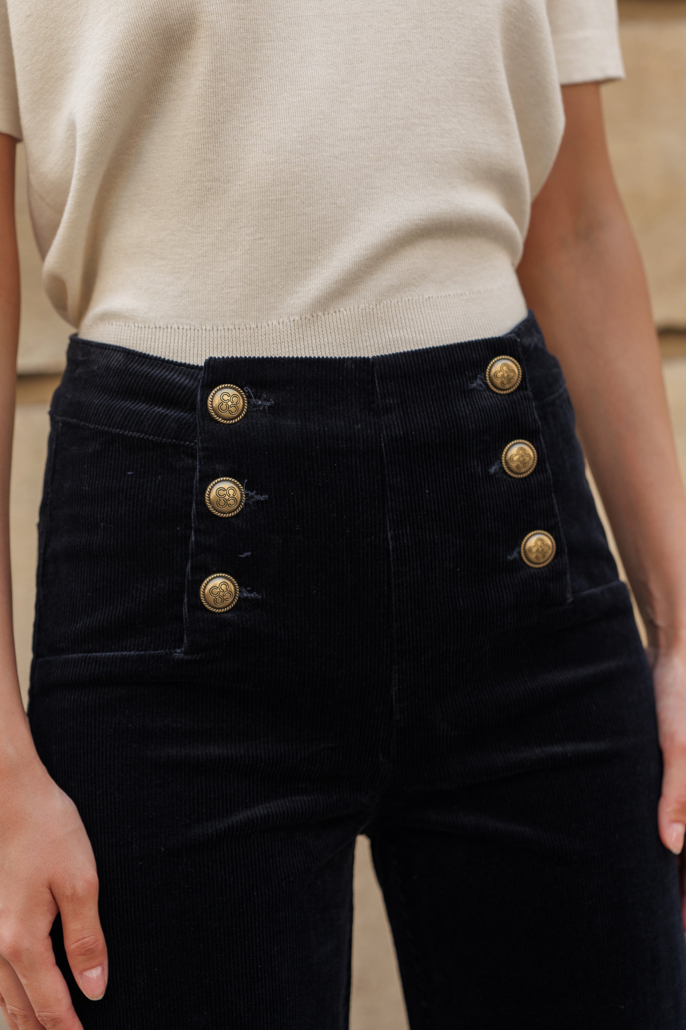 Pantalon Victorine- velours noir