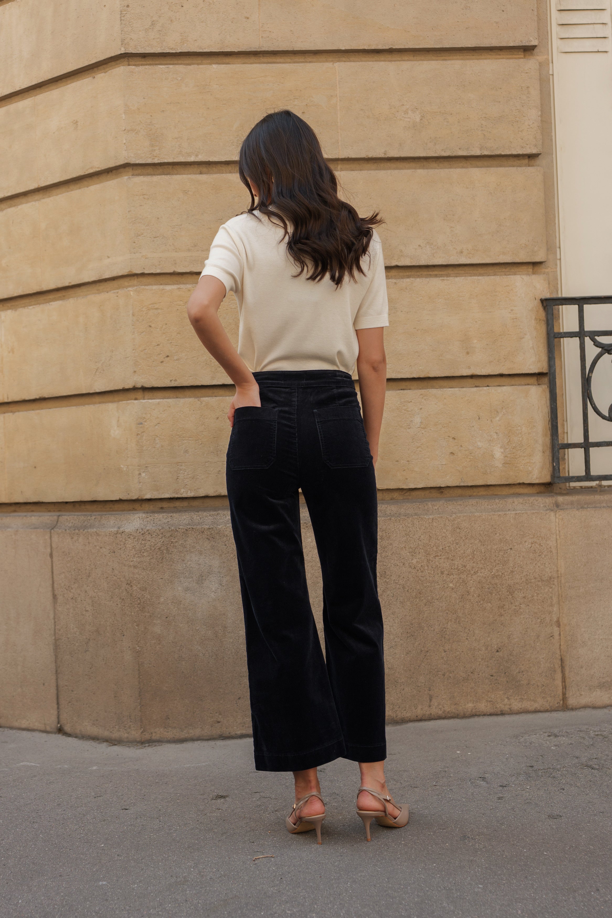 Pantalon Victorine- velours noir